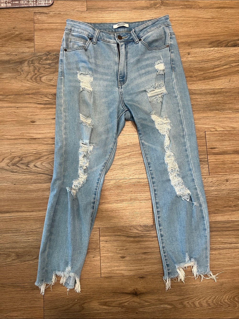 American Bazi Light Blue Distressed Skinny Jeans